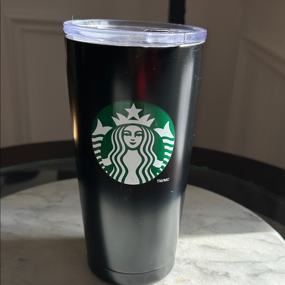 Starbucks Metal Tumbler Matte Black w/ Green Logo 20oz